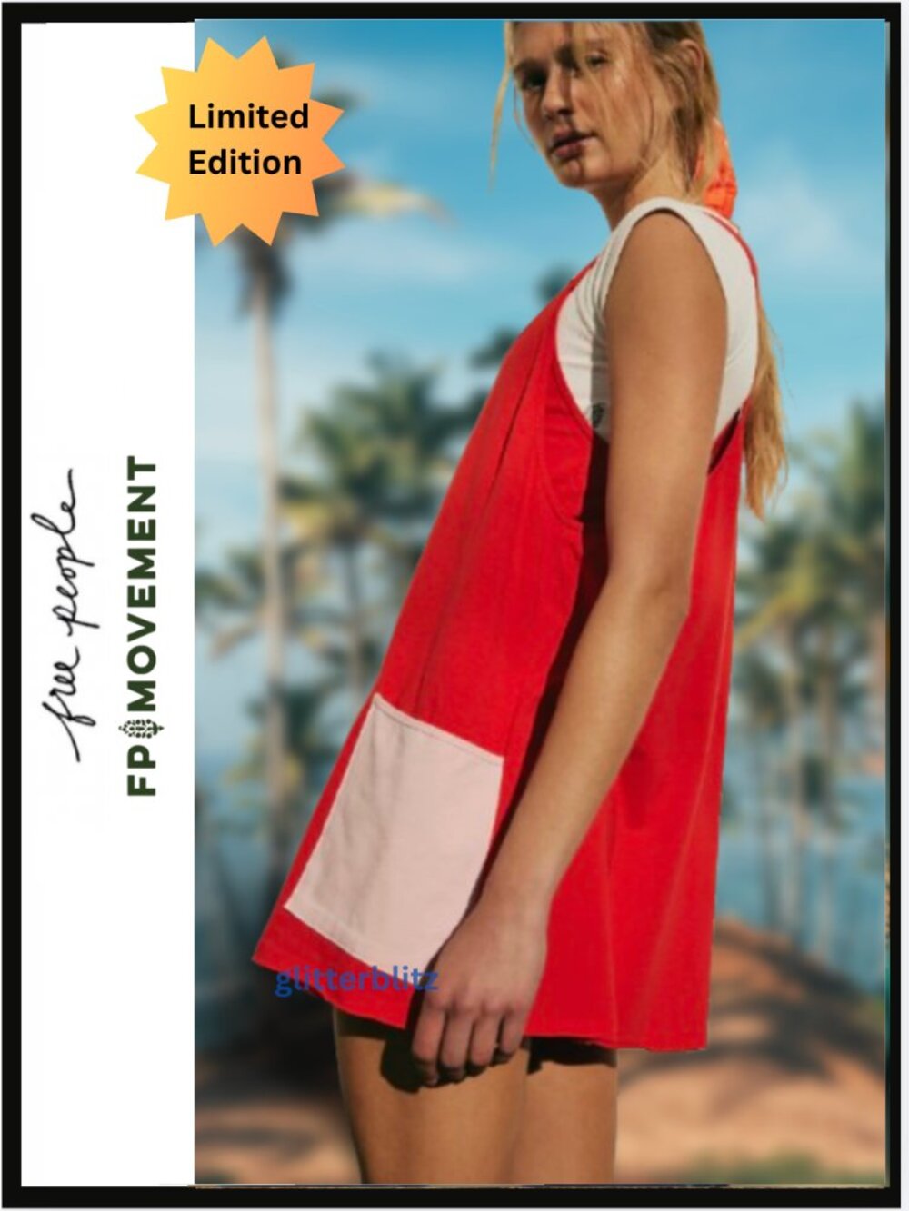 Free People Hot Shot Mini Dress ❤️ Flame Pink Combo Colorblock - NWT